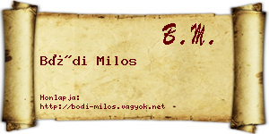 Bódi Milos névjegykártya