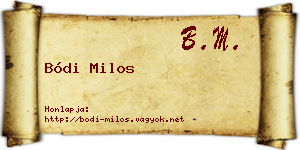 Bódi Milos névjegykártya